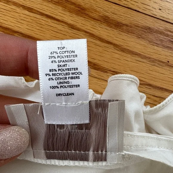 LOFT White Ruffle Bodice Gray Tweed Pencil Dress - Picture 3 of 6